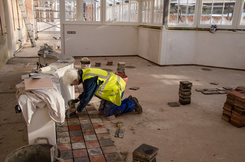 Tiling in the main conservatory